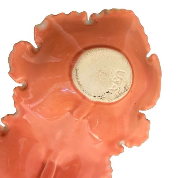 Vintage California Pottery Mid Century Rose Serving Trinket Cottagecore Dish - Picture 8 of 8